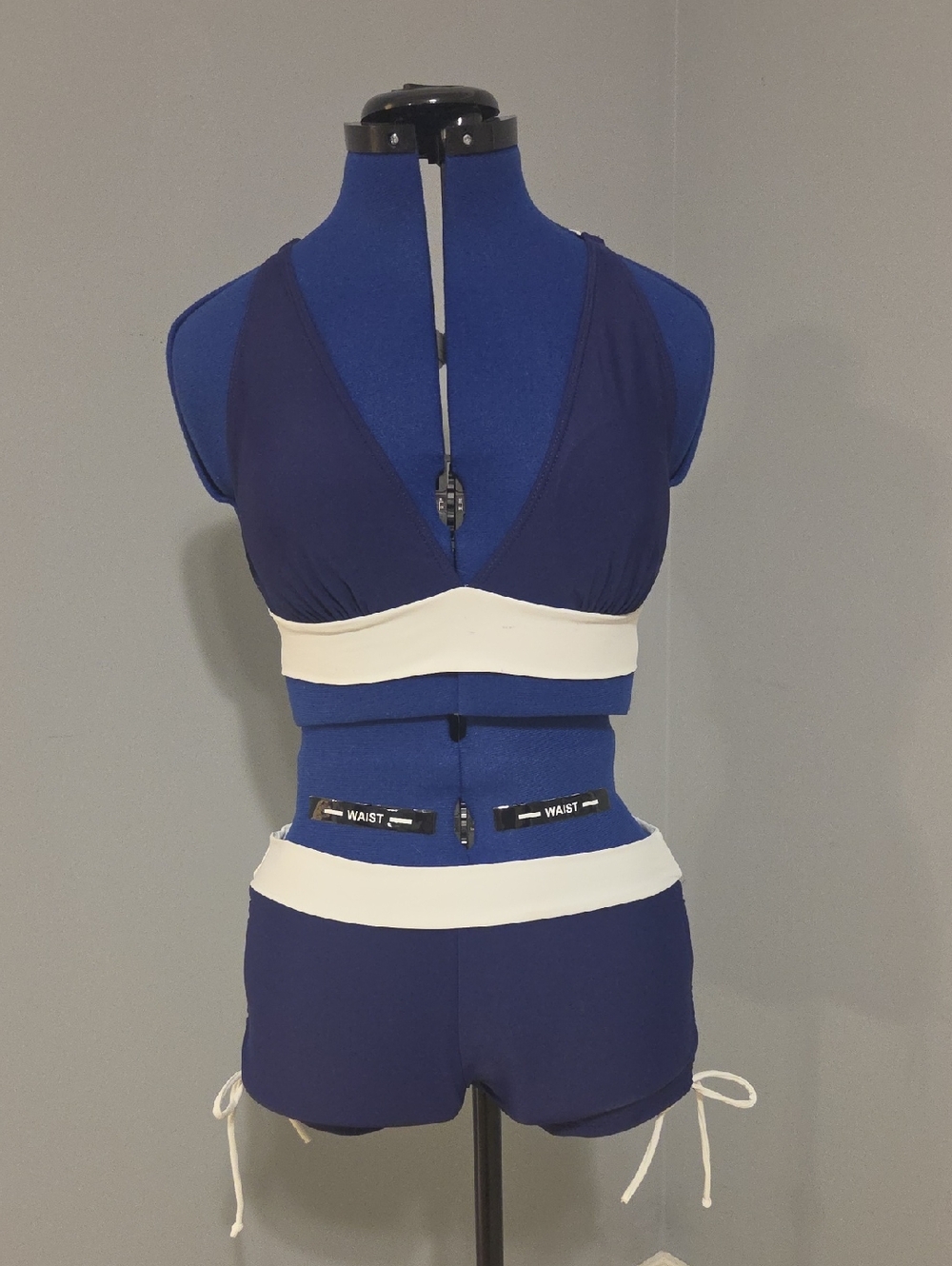 Navy and White Two-Piece Swim Bikini Set